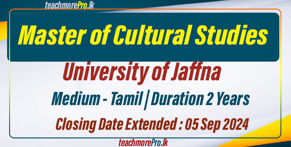 Master of Cultural Studies University of Jaffna