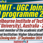 RMIT - UGC Joint PhD Scholarship programme 2024