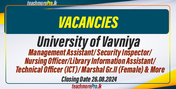 Vacancies - University of Vavuniya