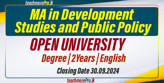 MA in Development Studies and Public Policy