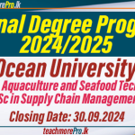 External Degree Programs 2024/2025 - 3rd Intake Ocean University of Sri Lanka