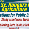 Applications for B.Sc. Honours in Agriculture for Public Officers