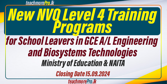 New NVQ Level 4 Training Programs for School Leavers in Engineering and Biosystems Technologies