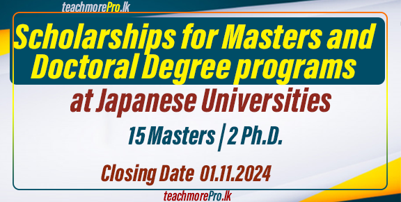 Scholarships for Masters and Doctoral Degree programs at Japanese Universities