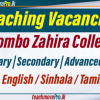 Teaching Vacancies Zahira College