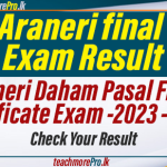 Araneri Daham Pasal Final Certificate Examination -2023 Result Released