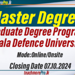 Master Degree Postgraduate Degree Programme