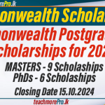 Commonwealth Postgraduate Scholarships for 2025