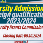 University Admission with foreign qualifications 2023/2024