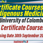 Certificate Courses in Indigenous Medicine - University of Colombo