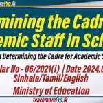 Amendments in Determining the Cadre for Academic Staff in Schools