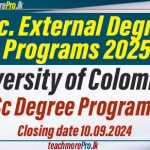 BSc External Degree Programs for 2025 - University of Colombo