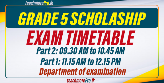 Grade 5 Scholarship Exam 2024 Time Table