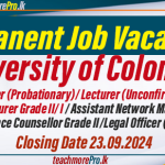 Permanent Job Vacancies - University of Colombo