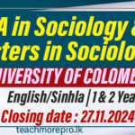 Masters in Sociology, MA Sociology Program, University of Colombo, Sociology Degree Sri Lanka, Postgraduate Sociology