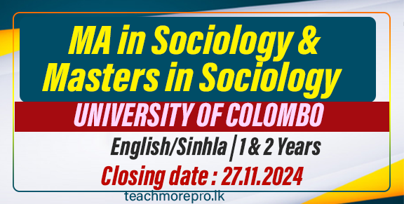 Masters in Sociology, MA Sociology Program, University of Colombo, Sociology Degree Sri Lanka, Postgraduate Sociology