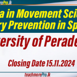 Diploma in Movement Science & Injury Prevention in Sports at University of Peradeniya