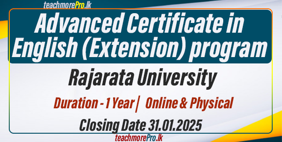 Advanced Certificate in English (Extension) programme - Rajarata University