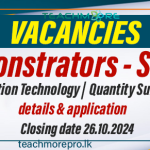 Demonstrator Vacancies at SLIATE