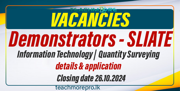 Demonstrator Vacancies at SLIATE