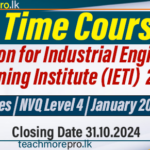 Admission for Industrial Engineering Training Institute (IETI) – Full Time Courses 2025