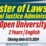 Master of Laws in Criminal Justice Administration 2024