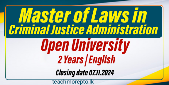 Master of Laws in Criminal Justice Administration 2024