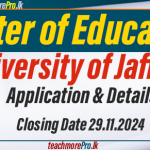 Master of Education (M Ed) - University of Jaffna