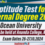 Aptitude Test for Internal Degree 2024 -Ocean University