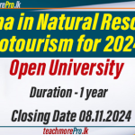 Diploma in Natural Resources, Ecotourism diploma, Open University Sri Lanka, OUSL diploma 2024, online diploma applications Sri Lanka