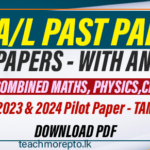 GCE A/L Science Stream Past Papers with Answers