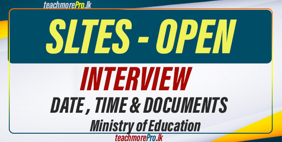 SLTES - OPEN Interview List and Schedule