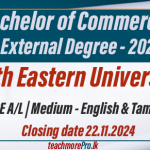 Bachelor of Commerce (BCOM) External Degree Programme - 2022 / 2023