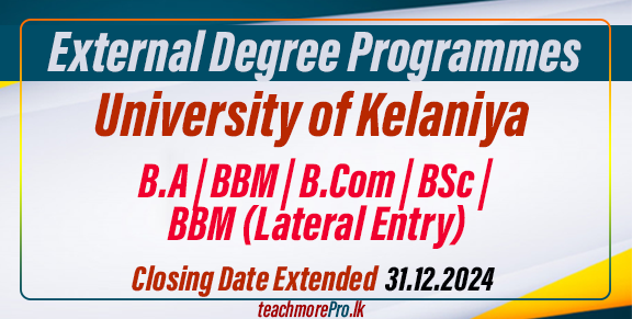 External Degree Programmes for 2024 University of Kelaniya