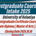 Postgraduate Courses Intake 2025