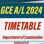 GCE A/L 2024 Timetable