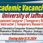 Academic Vacancies - University of Jaffna