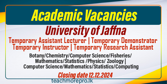 Academic Vacancies - University of Jaffna