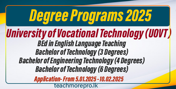 Degree Programs 2025- University of Vocational Technology (UOVT)