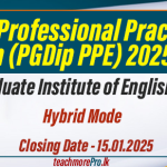 PGD in Professional Practice in English (PGDip PPE) 2025/2026