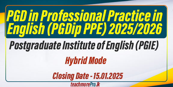 PGD in Professional Practice in English (PGDip PPE) 2025/2026