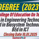 BEd Degree at National College of Education on Technology