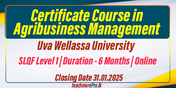 Certificate Course in Agribusiness Management - Uva Wellassa University