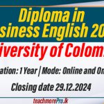 Diploma in Business English 2024 - University of Colombo