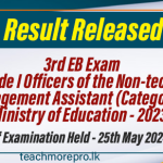 Result Released - 3rd EB for Non Technical MA Ministry of Education