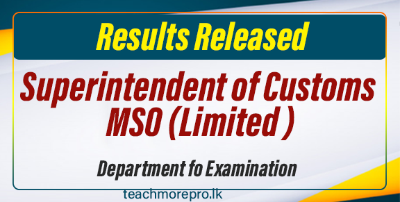 Results Released - Superintendent of Customs and MSO Limited