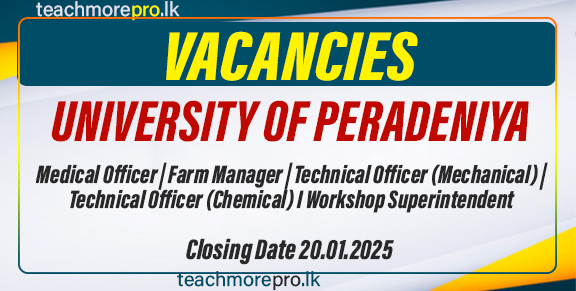 University of Peradeniya Announces Vacancies for Key Positions