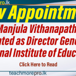 Prof. Manjula Vithanapathirana Appointed as Director General of National Institute of Education