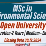 MSc in Environmental Science 2024/25- Open University