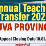 Annual Teacher Transfer 2025 - Uva Province